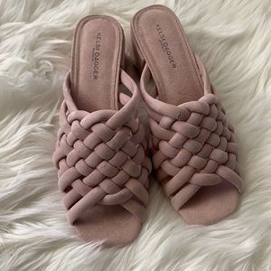 KELSI DAGGER braided suede heeled sandals sz 8.0